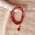 Elastisk armbånd med blad Burgunder thumbnail