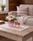 Sett med lysholder/vase rosa thumbnail