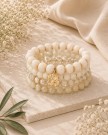 Armbånd 4pk med charms beige thumbnail