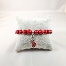 Elastisk armbånd rødt med støvel anheng thumbnail