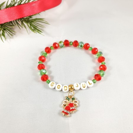 Elastisk armbånd God jul med bjelle anheng