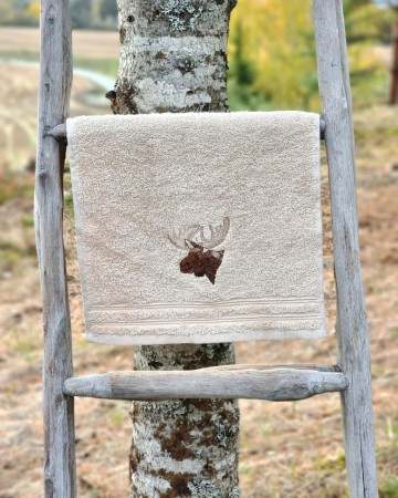 Håndkle Elg 30x50cm Sand