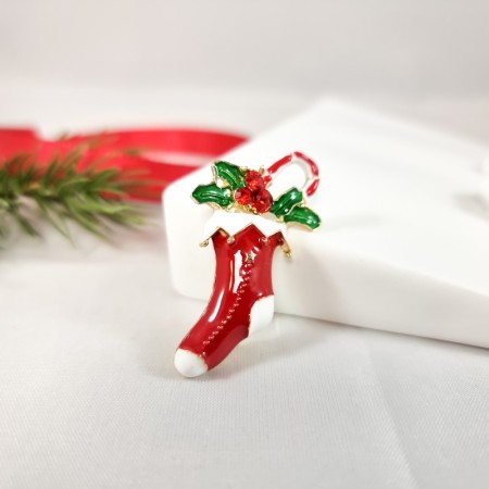 Brosje julestrømpe
