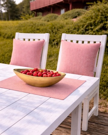 Brikke vevd bomull Røros korall 33x48cm