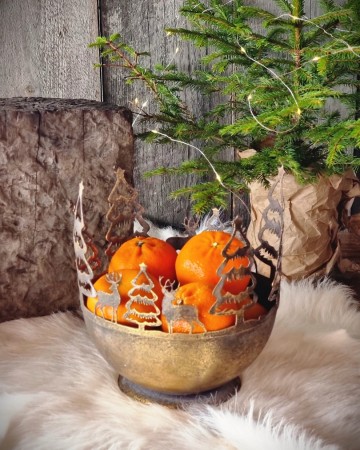 Metall skål/lysholder Brun XL