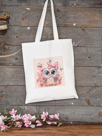 Handlenett Ugle med sløyfe