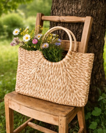 Stråveske Natur/brun