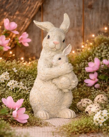 Kaninmor med unge Hvit med glitter