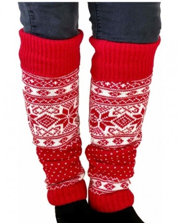 Nordlys Mønstret leggvarmere rød natur