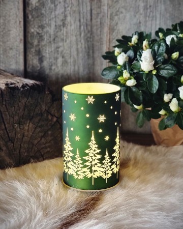 LED lykt vintermotiv Grønn