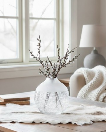 Glassvase matt og klart glass