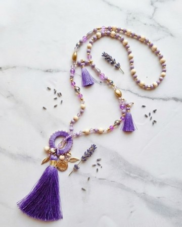 Langt halskjede Lilla