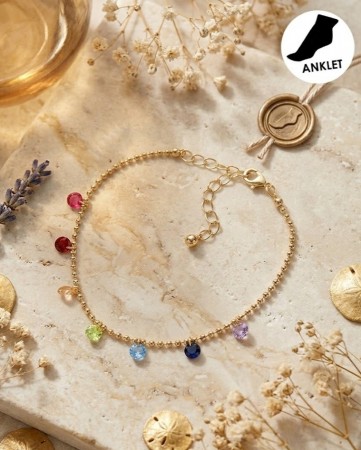 Ankelsmykke Multi gullfarget