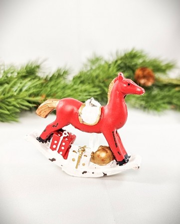 Gyngehest til heng Rød med pakker 5pk