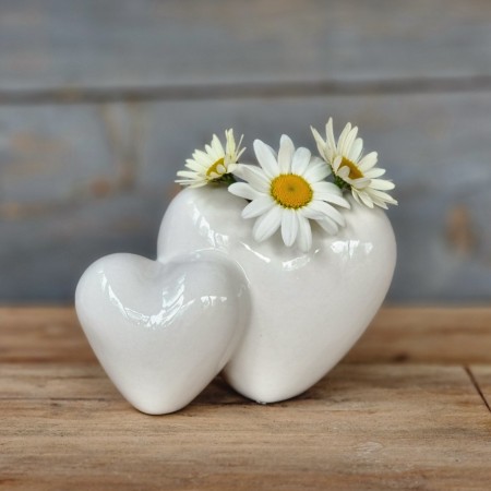 Vase hjerte hvit